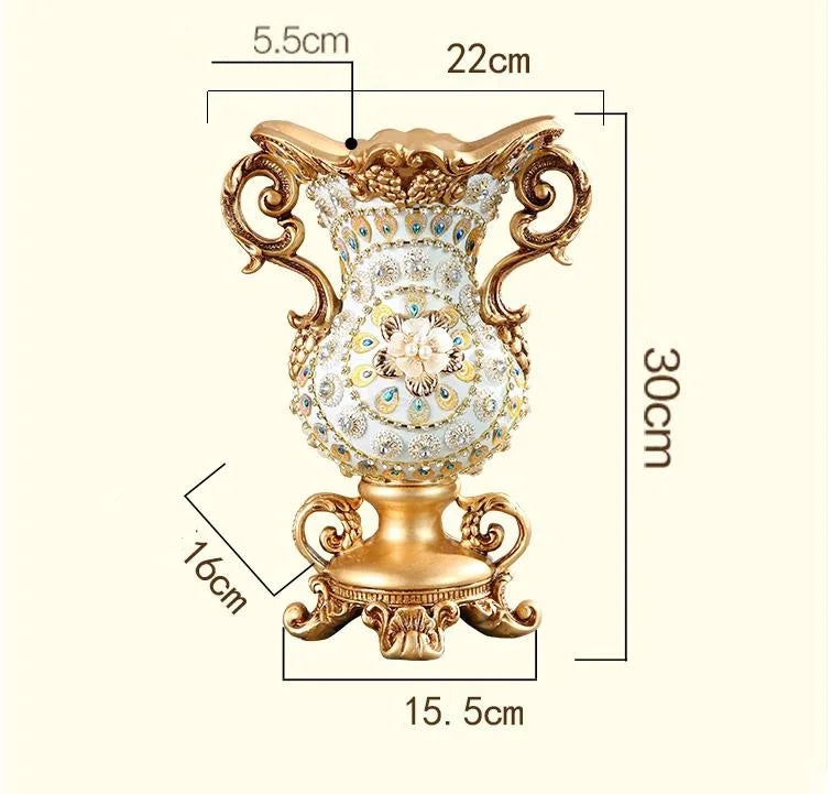 European Resin Vase Stereoscopic Dried Fowers Arrangement Wobble Plate