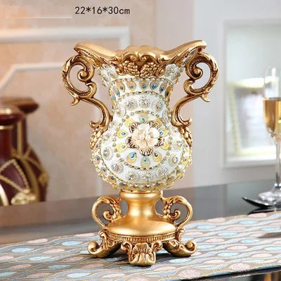 European Resin Vase Stereoscopic Dried Fowers Arrangement Wobble Plate