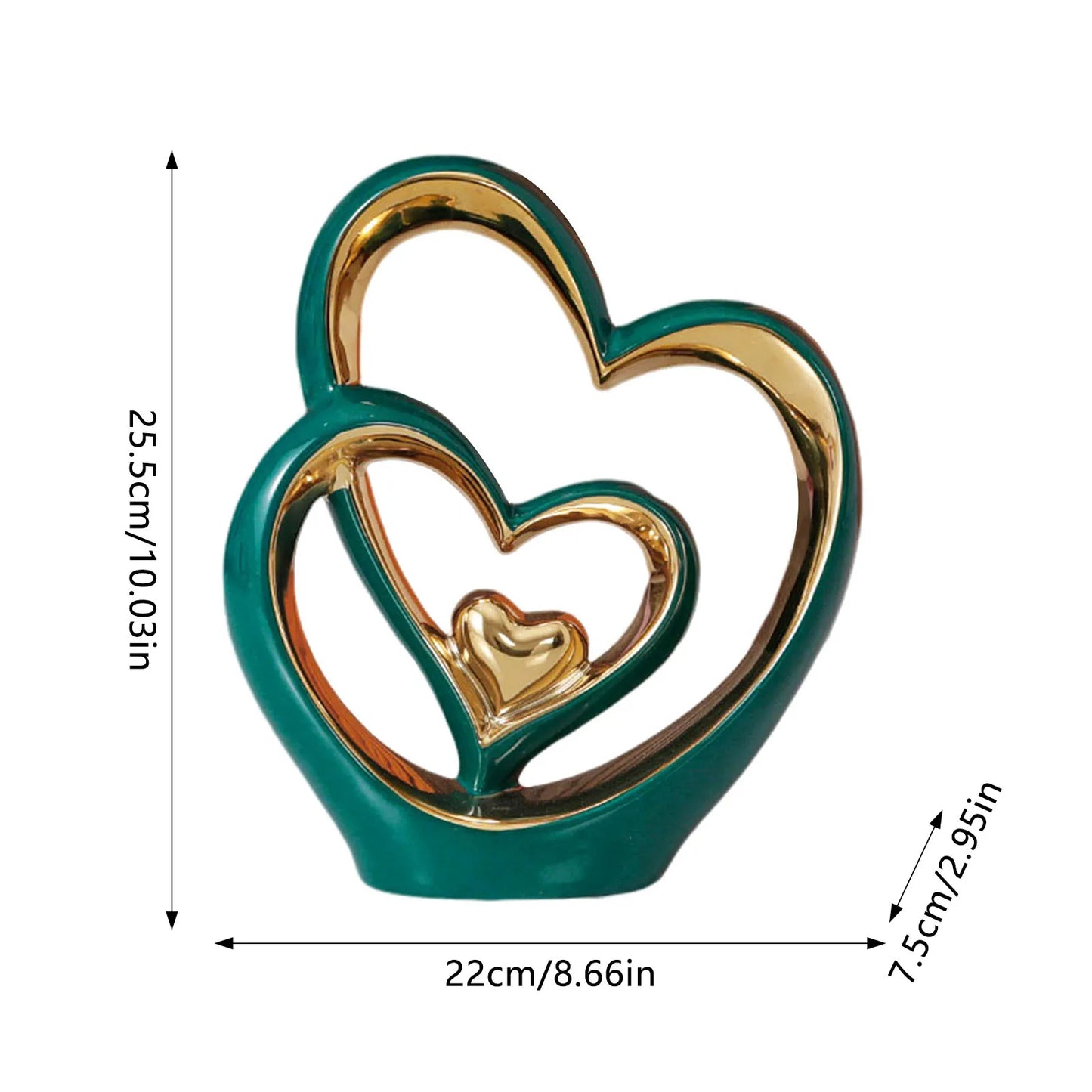 Ceramic Heart Statue Ornament Living Room