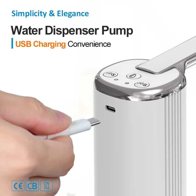 Foldable Water Bottle Pump Water Dispensers Pump for Automatic Dispensing Home Electric Water Dispenser with Button Control