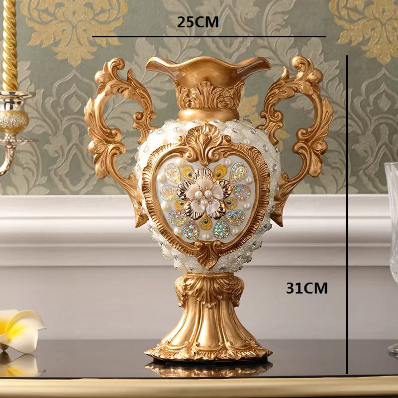 European Resin Vase Stereoscopic Dried Fowers Arrangement Wobble Plate