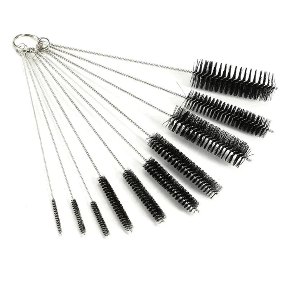 10 pieces per set Multipurpose Portable Glass Washing Tube Cleaning Brush Set Made of Stainless Steel for the Home