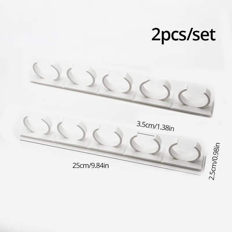 Lot de 2 supports à épices muraux en plastique gris – Support adhésif pour pots