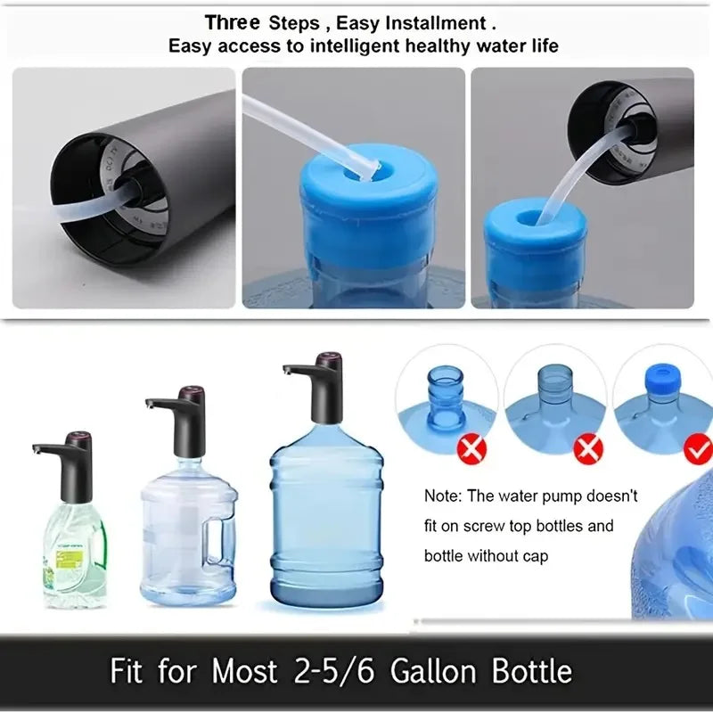 Portable Water Dispenser with USB Charging-Automatic Electric Pump Suitable for Home, Office, and Outdoor Use, 5-gallon