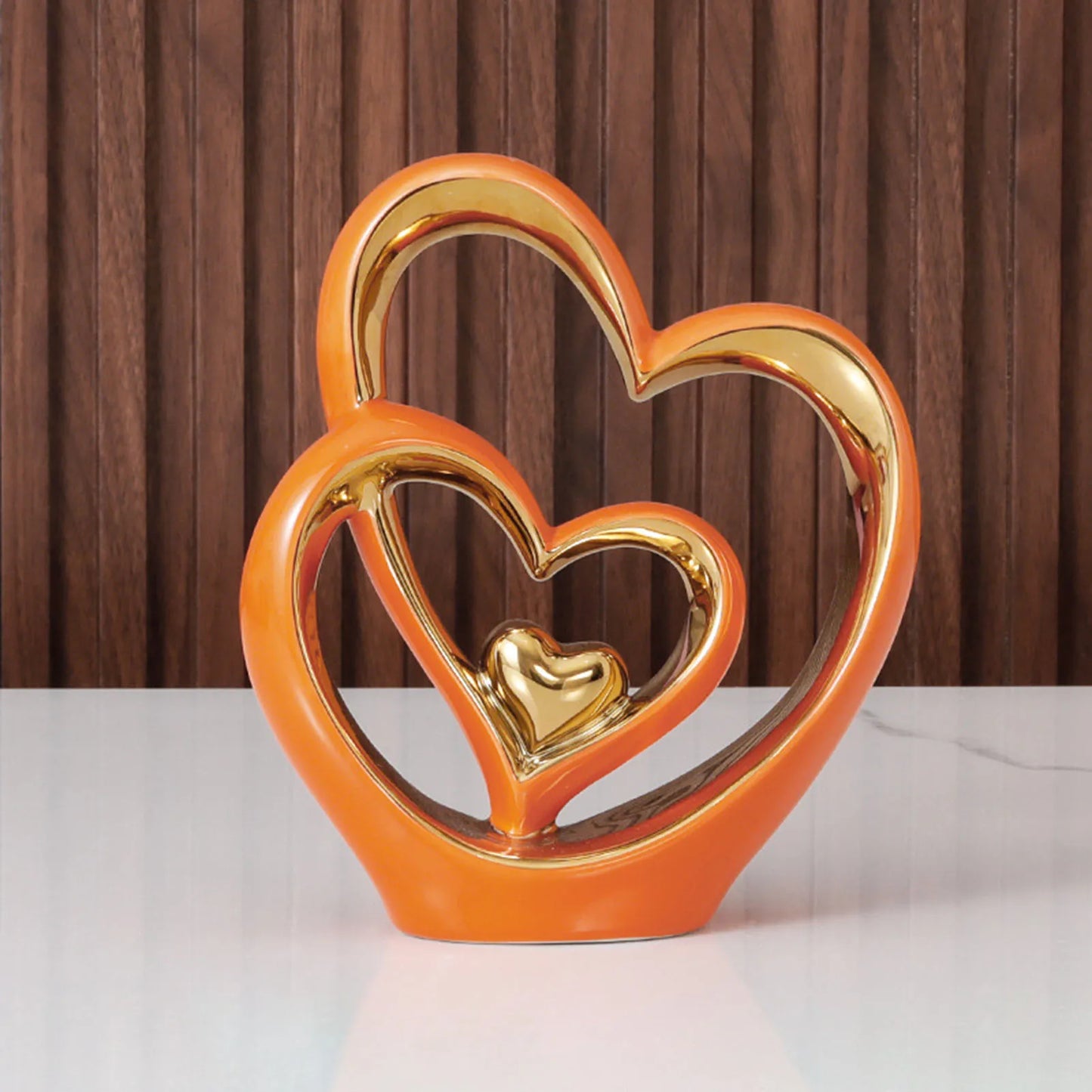 Ceramic Heart Statue Ornament Living Room