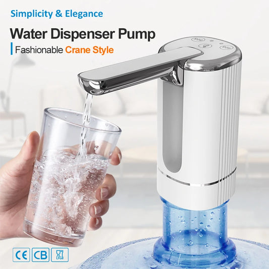 Foldable Water Bottle Pump Water Dispensers Pump for Automatic Dispensing Home Electric Water Dispenser with Button Control