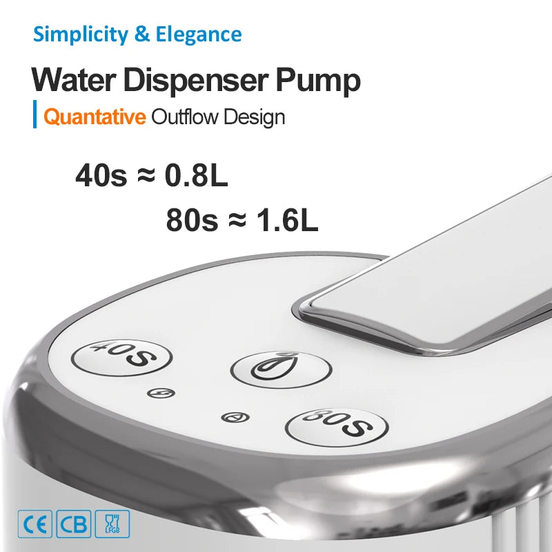 Foldable Water Bottle Pump Water Dispensers Pump for Automatic Dispensing Home Electric Water Dispenser with Button Control
