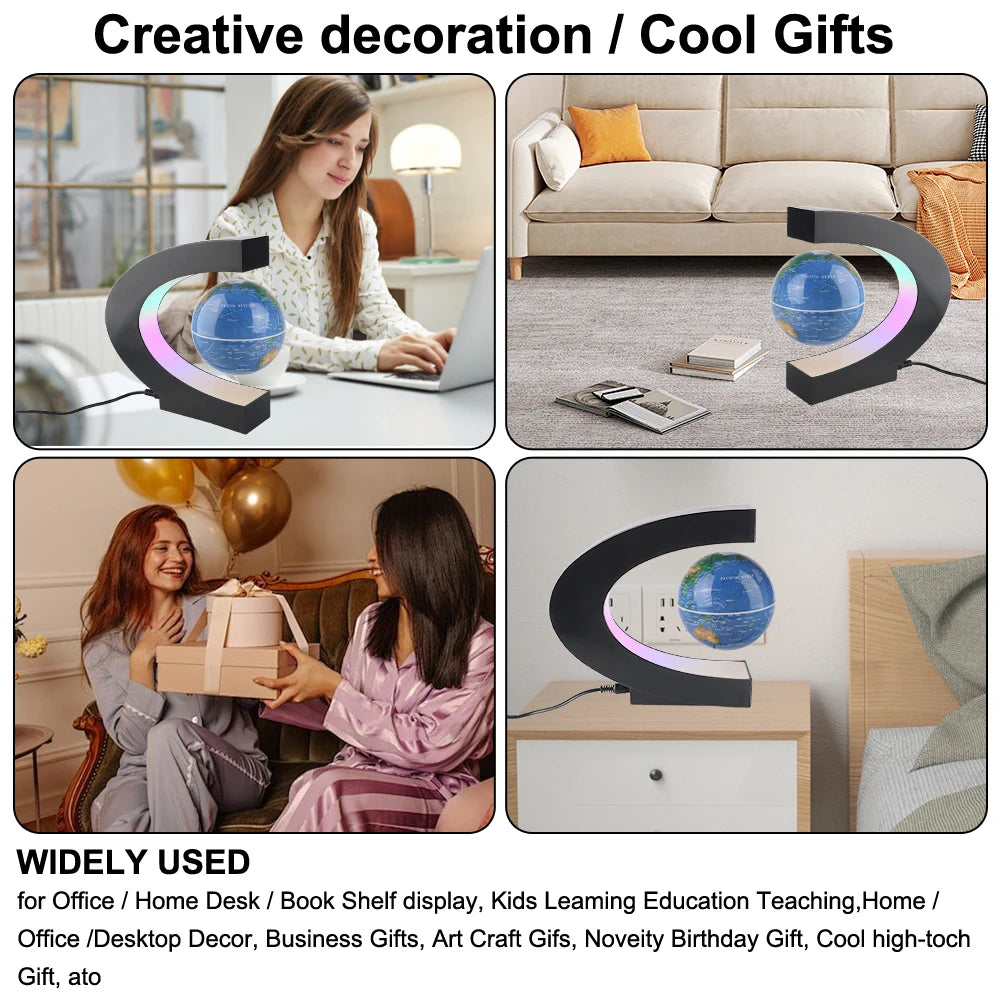 LED Floating Globe with World Map – Magnetic Levitation Antigravity Lamp, Unique Electronic Light for Home Decor and Birthday Gifts