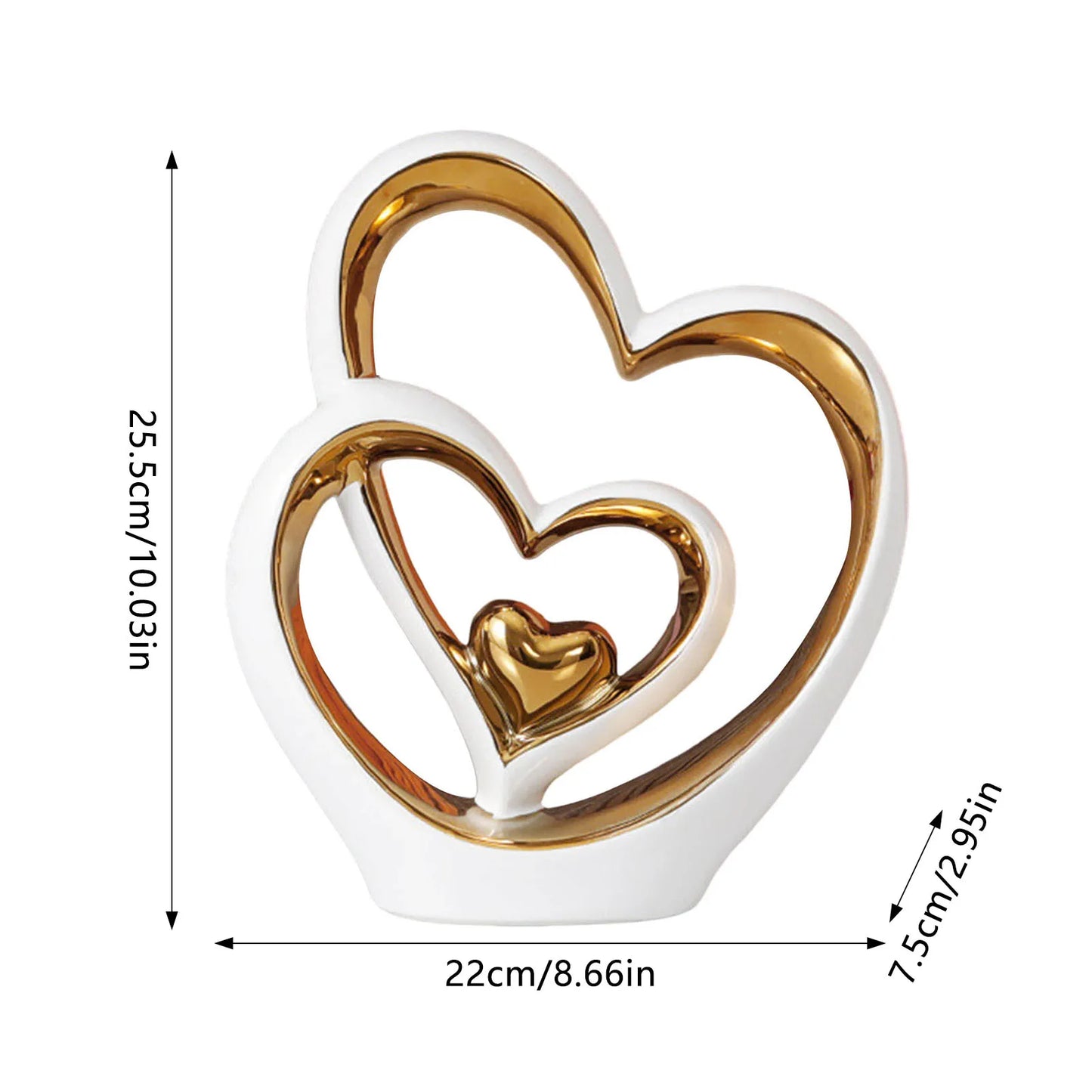 Ceramic Heart Statue Ornament Living Room