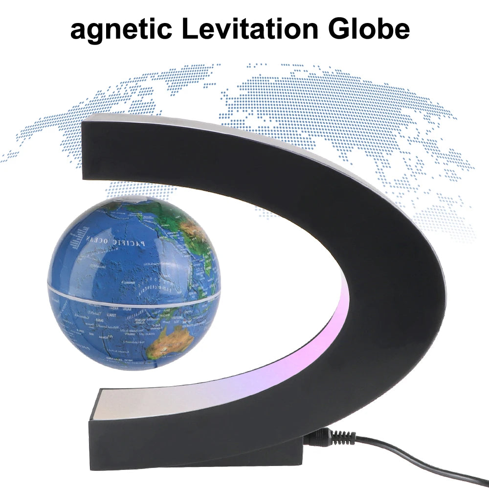 LED Floating Globe with World Map – Magnetic Levitation Antigravity Lamp, Unique Electronic Light for Home Decor and Birthday Gifts