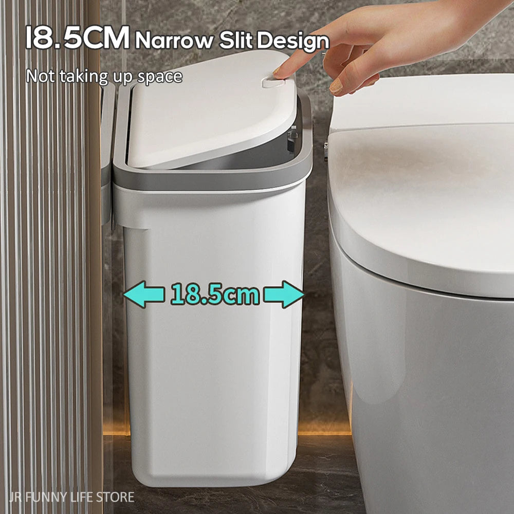 Trash Can With Lid, Hanging Wastebasket, and 12/16L Press Type Wall Mounted Trash Can for Bathroom Toilet Garbage Bucket, and Kitchen Recycling Bin