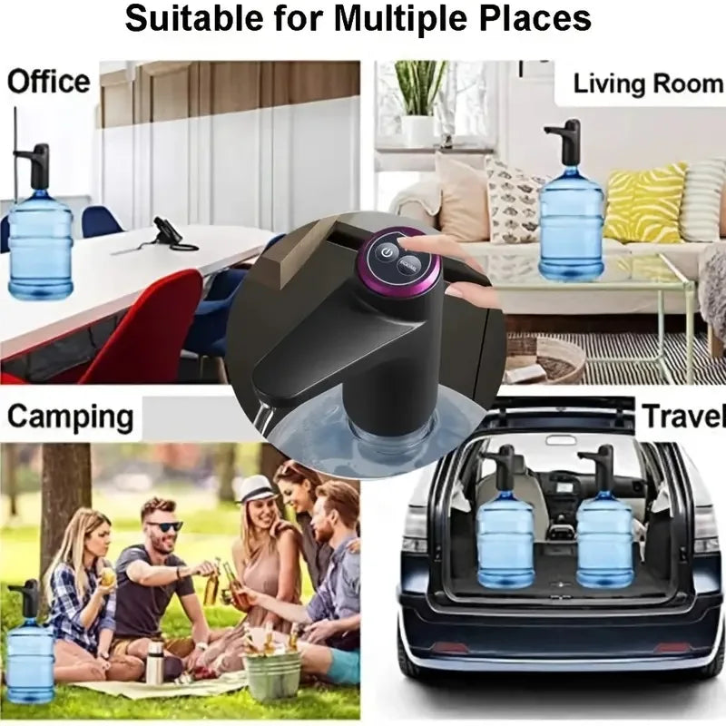 Portable Water Dispenser with USB Charging-Automatic Electric Pump Suitable for Home, Office, and Outdoor Use, 5-gallon