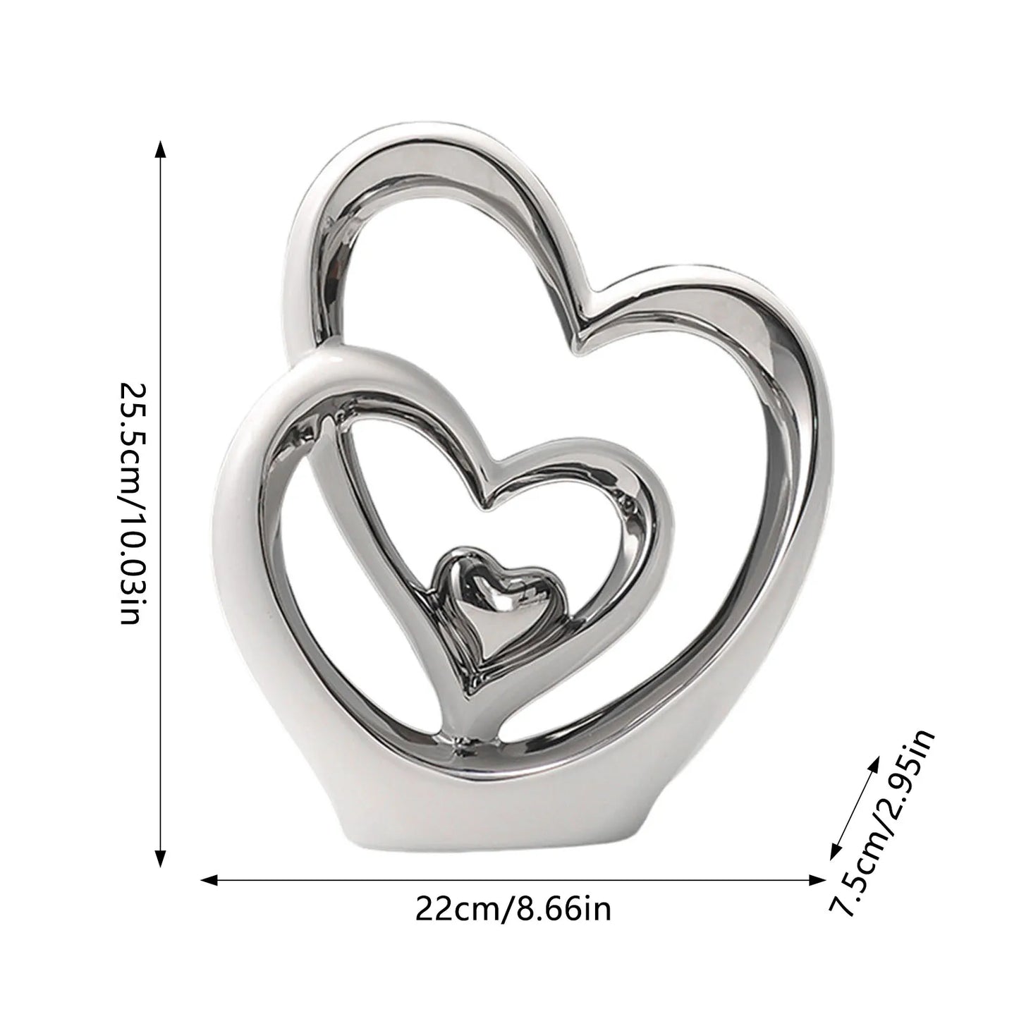 Ceramic Heart Statue Ornament Living Room