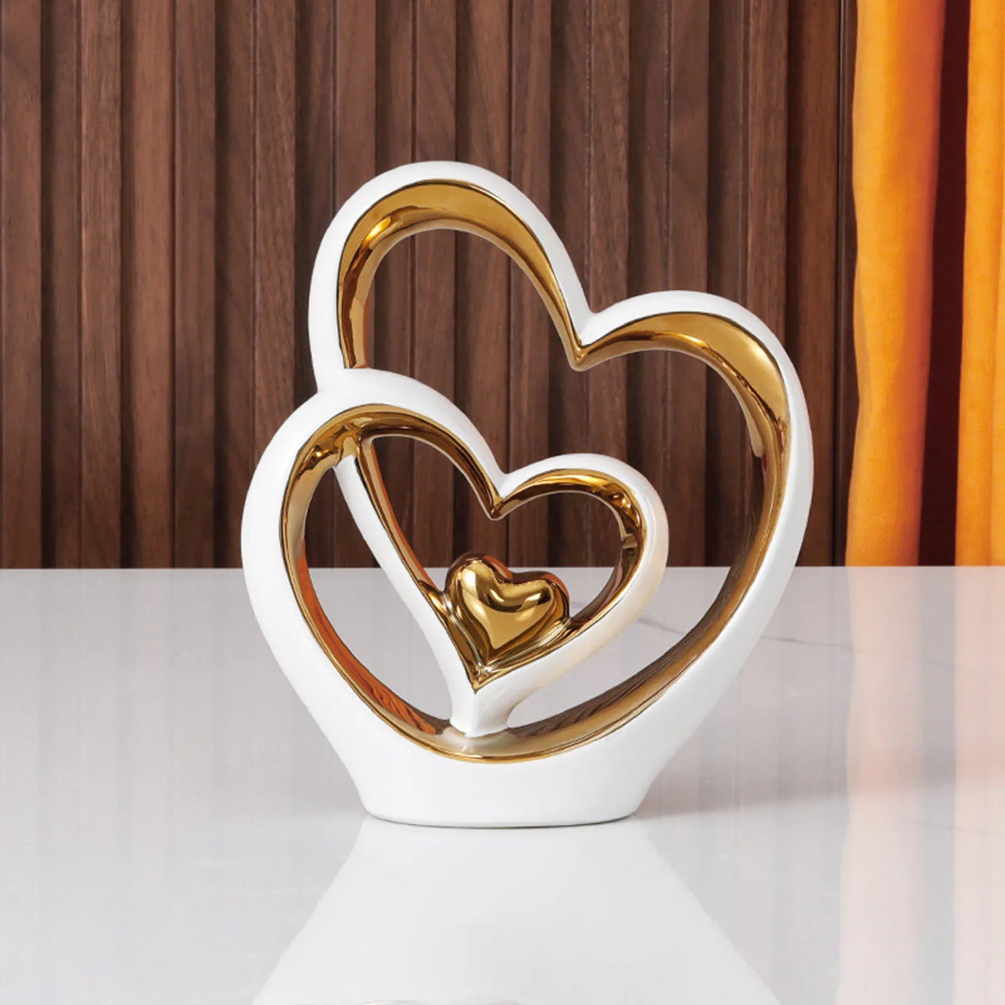 Ceramic Heart Statue Ornament Living Room