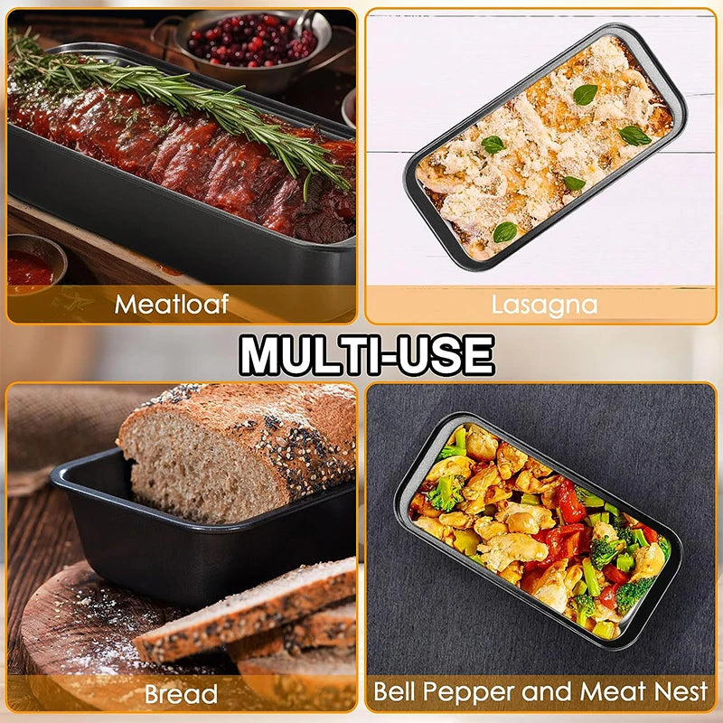 Toast bread pan made of carbon steel for bread loaves, tin kitchen rectangle baking sheet.