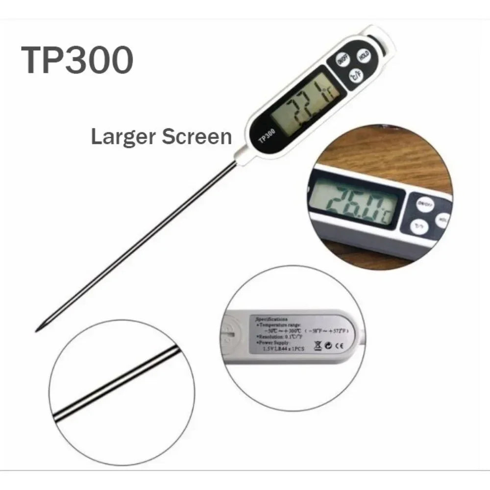 Digital Kitchen Water Oil Thermometer for Meat Cooking Food Thermometer TP300, Food Probe, Electronic Oven, BBQ, and Other Kitchen Appliances