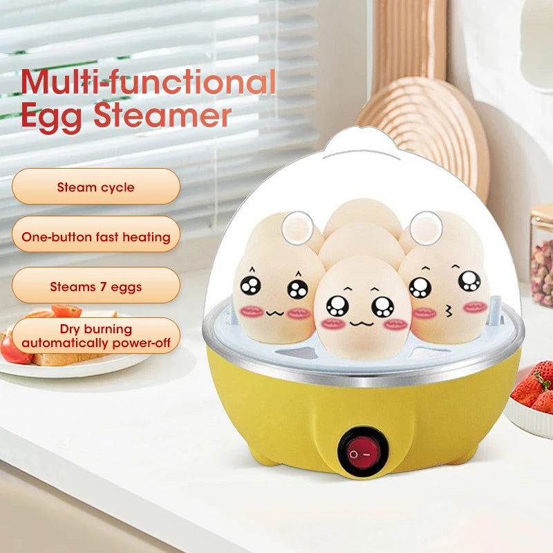 Egg Cooker Home 7 Eggs Multi-Functional Steamed Egg Custard Boiled Egg Machine Breakfast Artifact Automatic Power Off