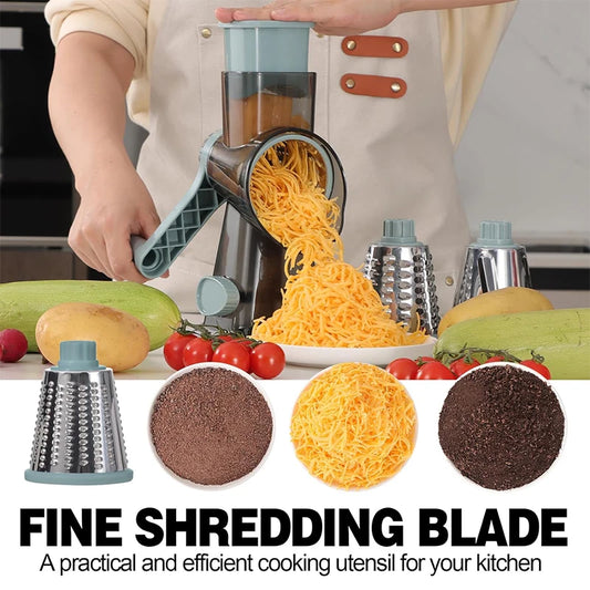 Rotary Cheese Grater Versatile Manual Vegetable Slicer Peanut Nuts Grinder Cheese Vegetable Shredder Clear JT242