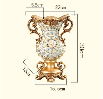 European Resin Vase Stereoscopic Dried Fowers Arrangement Wobble Plate