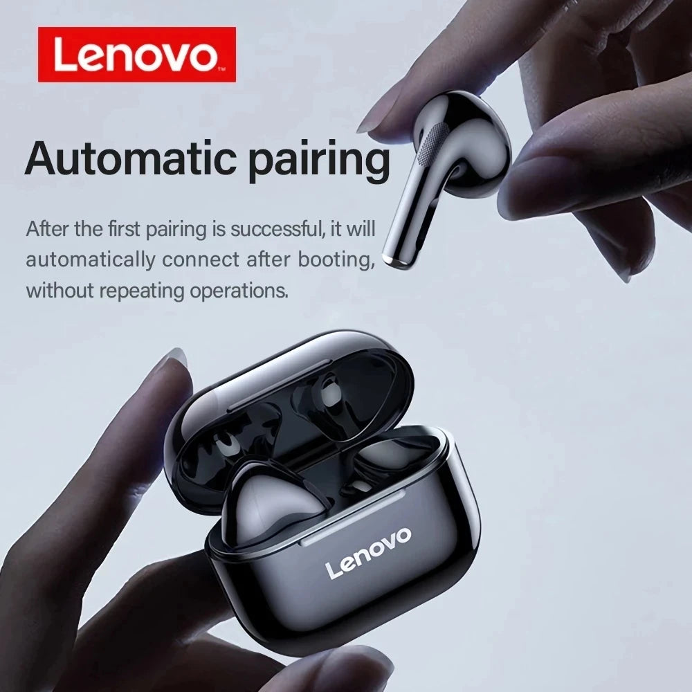 Lenovo LP40 TWS Wireless Bluetooth Earbuds – Touch Control Stereo Headphones for Android Phones, Ideal for Sports and Daily Use