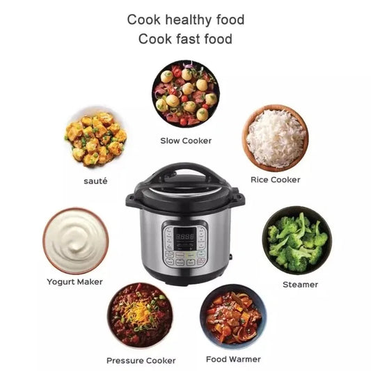 Multifunction Non-stick Pot Timed 6L Electric Pressure Cooker Cooking Intelligent Rice Soup Porridge Heating Cooking Appliances