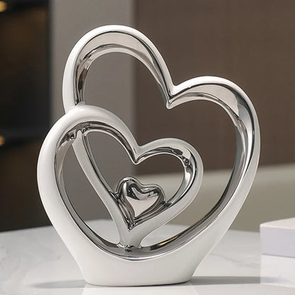 Ceramic Heart Statue Ornament Living Room