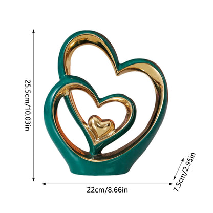 Ceramic Heart Statue Ornament Living Room