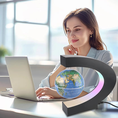 LED Floating Globe with World Map – Magnetic Levitation Antigravity Lamp, Unique Electronic Light for Home Decor and Birthday Gifts