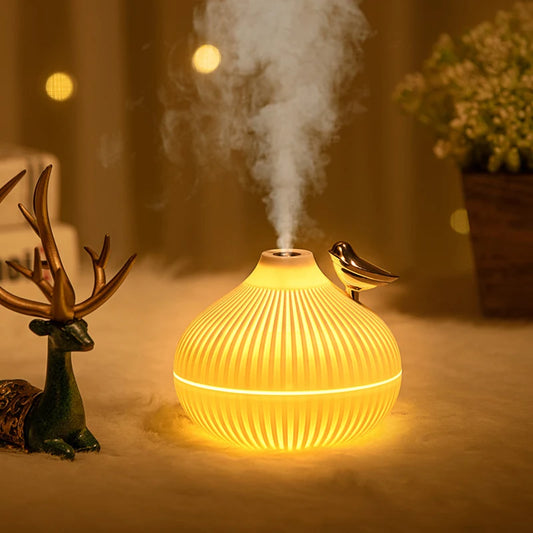 Air Humidifier, Small Onion Style Humidifier With Night Light, Atmosphere Light, Room freshener, Mini-size USB Air Humidifier For Home 300ml USB