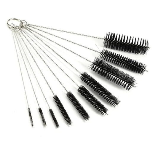 10 pieces per set Multipurpose Portable Glass Washing Tube Cleaning Brush Set Made of Stainless Steel for the Home