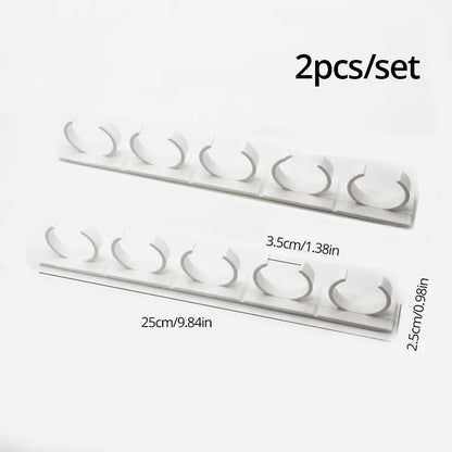Lot de 2 supports à épices muraux en plastique gris – Support adhésif pour pots