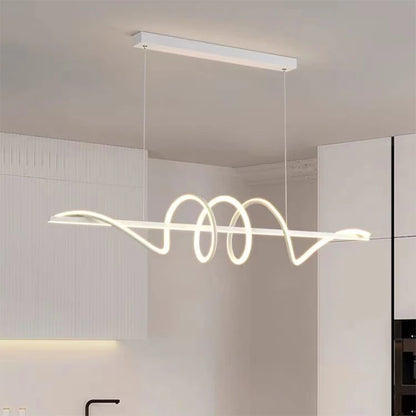 2025 new curved eye protection long net red bar light dining room chandelier simple modern minimalism dining room table lamp