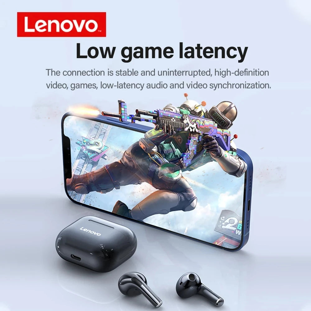 Lenovo LP40 TWS Wireless Bluetooth Earbuds – Touch Control Stereo Headphones for Android Phones, Ideal for Sports and Daily Use