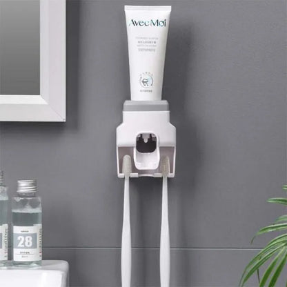 Magnetic Toothbrush Holder Storage Rack Automatic Toothpaste Dispenser Wall-Mounted Waterproof Bathroom Storage Accessories Set