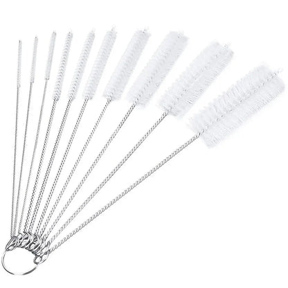 10 pieces per set Multipurpose Portable Glass Washing Tube Cleaning Brush Set Made of Stainless Steel for the Home
