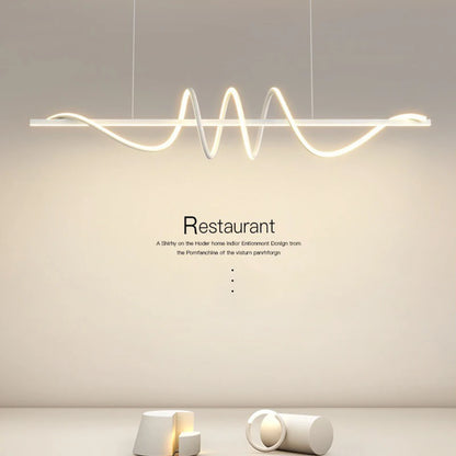 2025 new curved eye protection long net red bar light dining room chandelier simple modern minimalism dining room table lamp