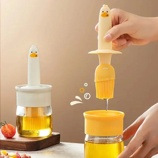 Pinceau à huile en silicone haute température avec bouteille intégrée
