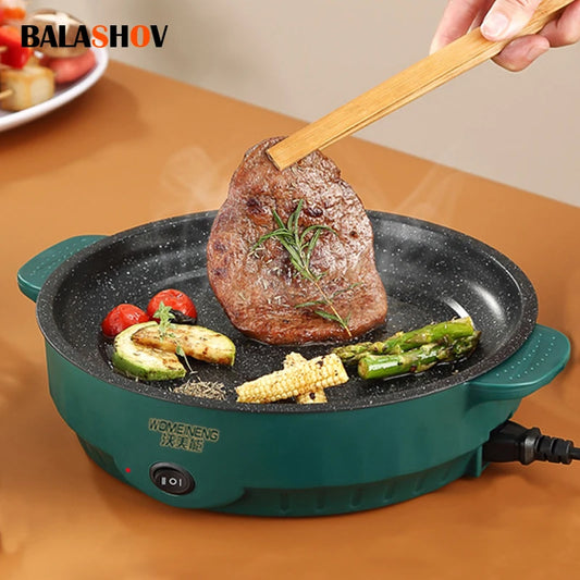 Electric MultiCooker 220V Househould Barbecue Electric Frying Pan Fish Omelette Fried Steak Non-stick Cooking Machine Frying Pan