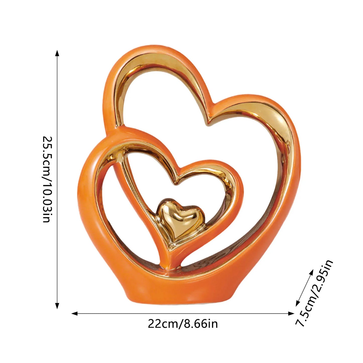 Ceramic Heart Statue Ornament Living Room