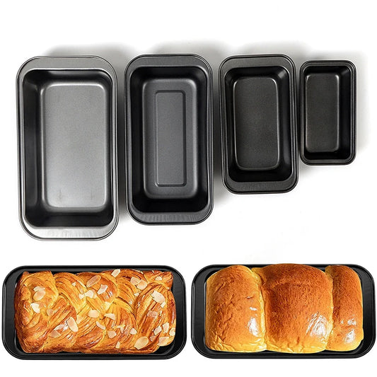 Toast bread pan made of carbon steel for bread loaves, tin kitchen rectangle baking sheet.