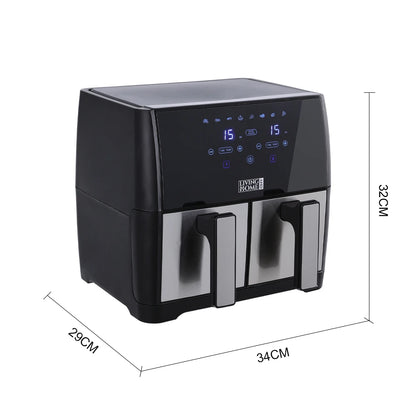 Dual Basket Air Fryer 8L – 1700W, Touch Screen, 80°C-200°C Adjustable Temperature, 30-Min Timer & Auto Shut-Off